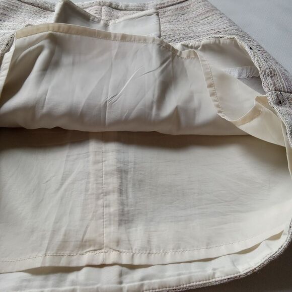 J.Crew Beige & Metallic Thread Inverted Pleat Mini Length Skirt Women's Size 2 - Picture 12 of 12
